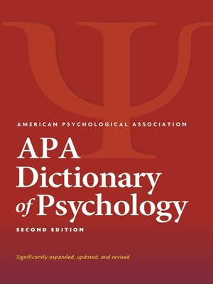 cover image of APA Dictionary of Psychology